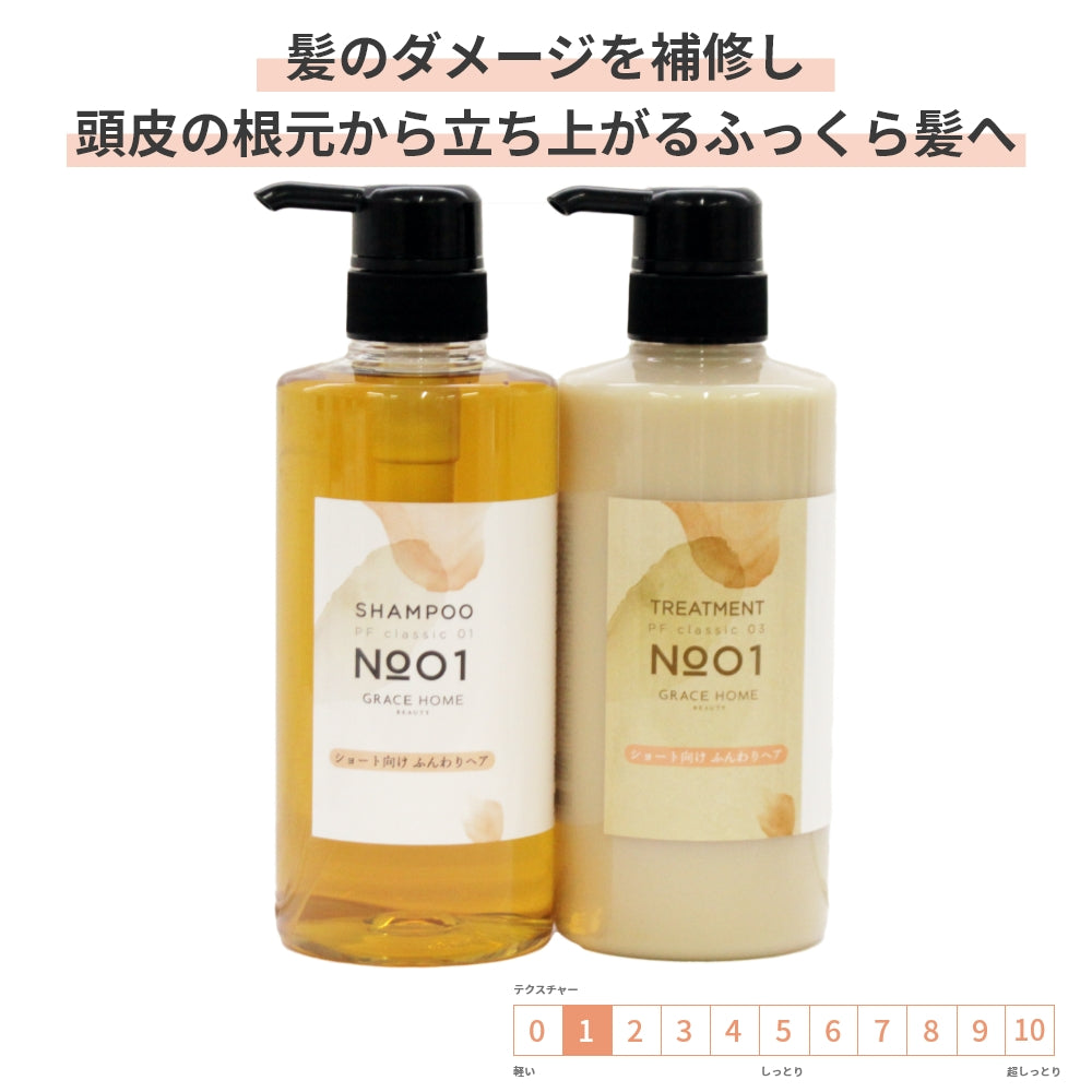 サロン専売品  スカルプケア【シャンプートリートメントセット税込価格】スキャルプ ノンシリコン GRACE HOME BEAUTY No.01 各500ml ボリュームアップ